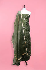 Green Embellished Organza Silk Suit Set At Chinaya Banaras