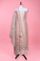 Pink Embellished Tissue Silk Suit Set At Chinaya Banaras