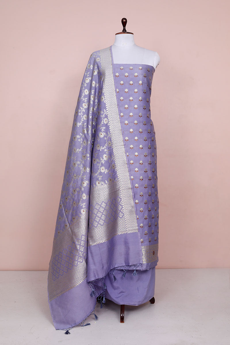 Lilac Purple Woven Mulberry Silk Dress Material