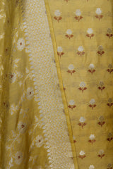 Yellow Woven Mulberry Silk Dress Material