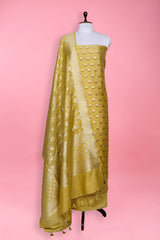 Yellow Woven Mulberry Silk Dress Material