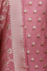 Mauve Woven Mulberry Silk Dress Material