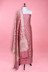 Mauve Woven Mulberry Silk Dress Material