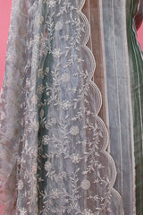 Grey Embellished Rangkat Woven Tissue Silk Dress Material - Chinaya Banaras