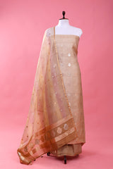 Handwoven Satin Silk Dress Material By Chinaya Banaras