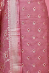 Mauve Pink Woven Mulberry Silk Suit Piece - Chinaya Banaras