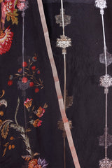 Black Pure Organza Silk Suit Piece
