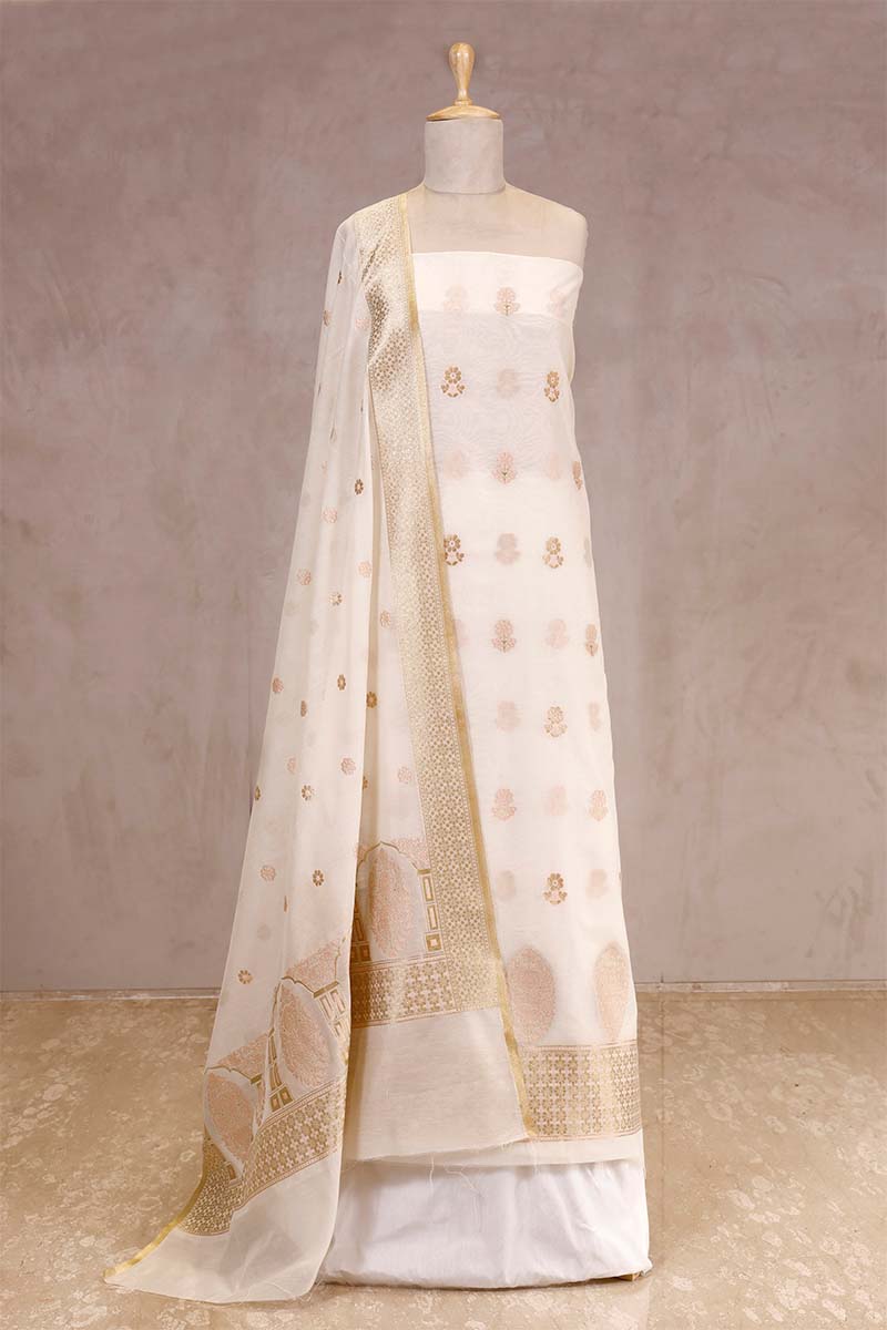 off white suit set, white suit set, salwar suits for wedding​, dress material, wedding suit, women suit set, women suit piece