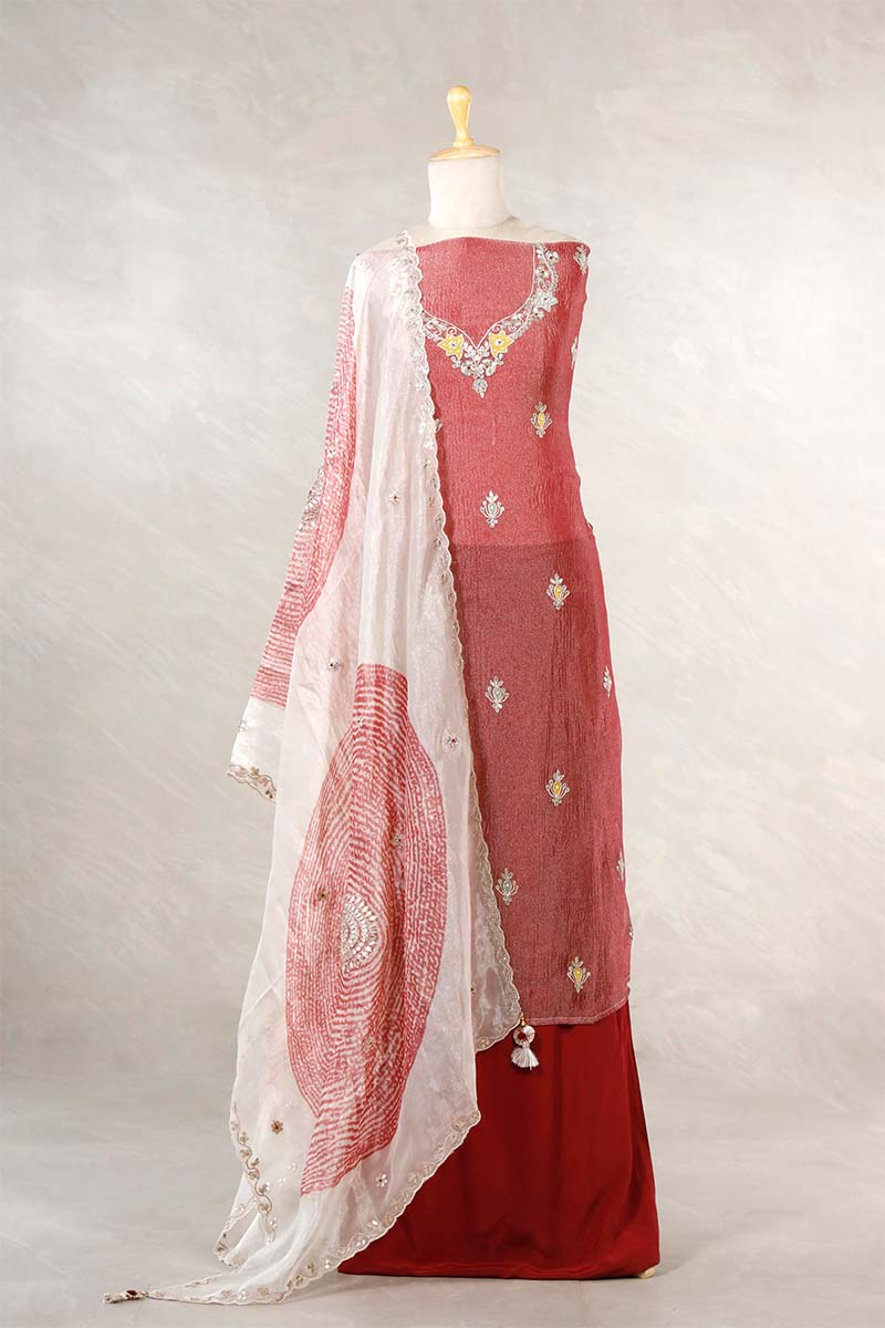 red suit set, rust suit set, salwar suits for wedding​, dress material, wedding suit, women suit set, women suit piece