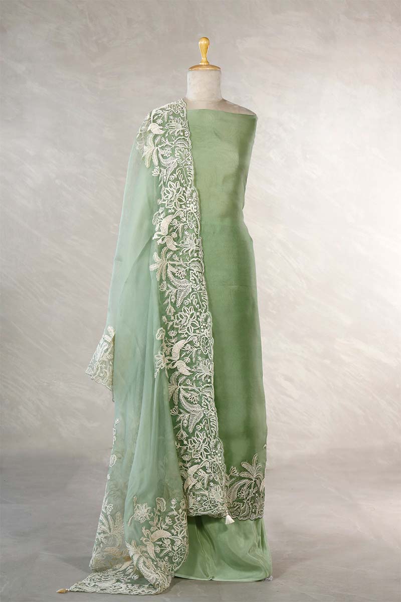 green suit set, sage green suit set, salwar suits for wedding​, dress material, wedding suit, women suit set, women suit piece
