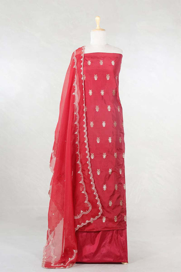 red suit set, maroon suit set, salwar suits for wedding​, dress material, wedding suit, women suit set, women suit piece