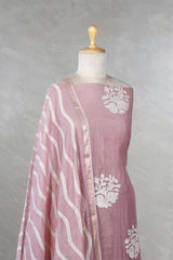 Mauve Mulmul Cotton Salwar Suit with Bird & Floral Appliqué Buta