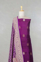 Deep Purple Salwar Suit with Bandhani Banarasi Dupatta