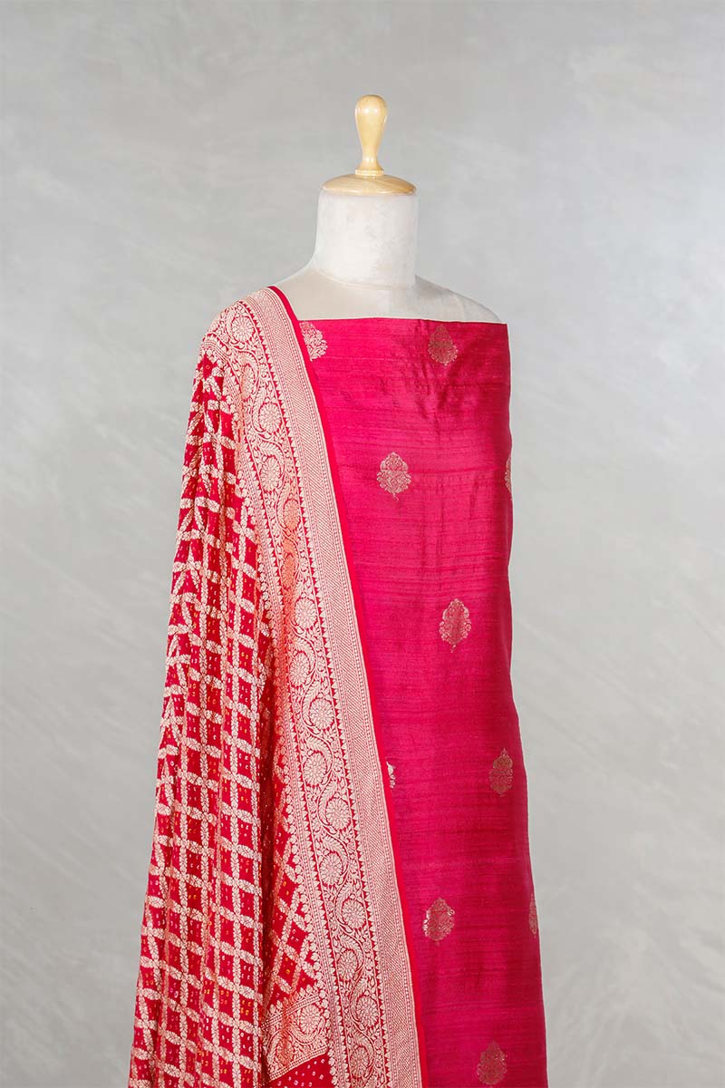 Pink Salwar Suit with Bandhani Banarasi Dupatta