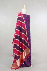 Purple Handwoven Organza Silk Suit Piece