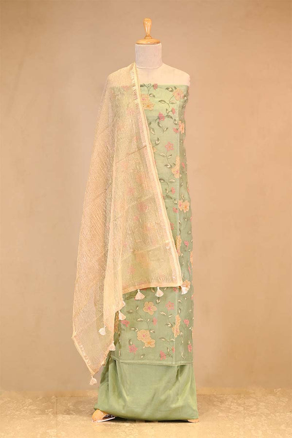 green suit set, golden suit set, salwar suits for wedding​, dress material, wedding suit, women suit set, women suit piece