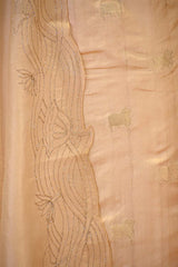 Beige Chiniya Silk Salwar Suit with Pichwai Motifs