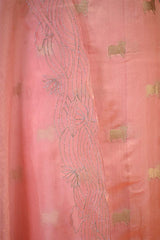 Baby Pink Chiniya Silk Salwar Suit with Pichwai Motifs