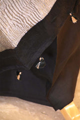 Black Organza Silk Salwar Suit Set with Aari Handwork