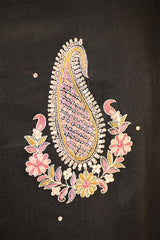 Black Organza Silk Salwar Suit Set with Aari Handwork