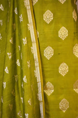Heena Green Chiniya Silk Salwar Suit Set with Floral Zari Motifs