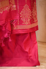 Pink Chiniya Silk Salwar Suit Set with Dupatta