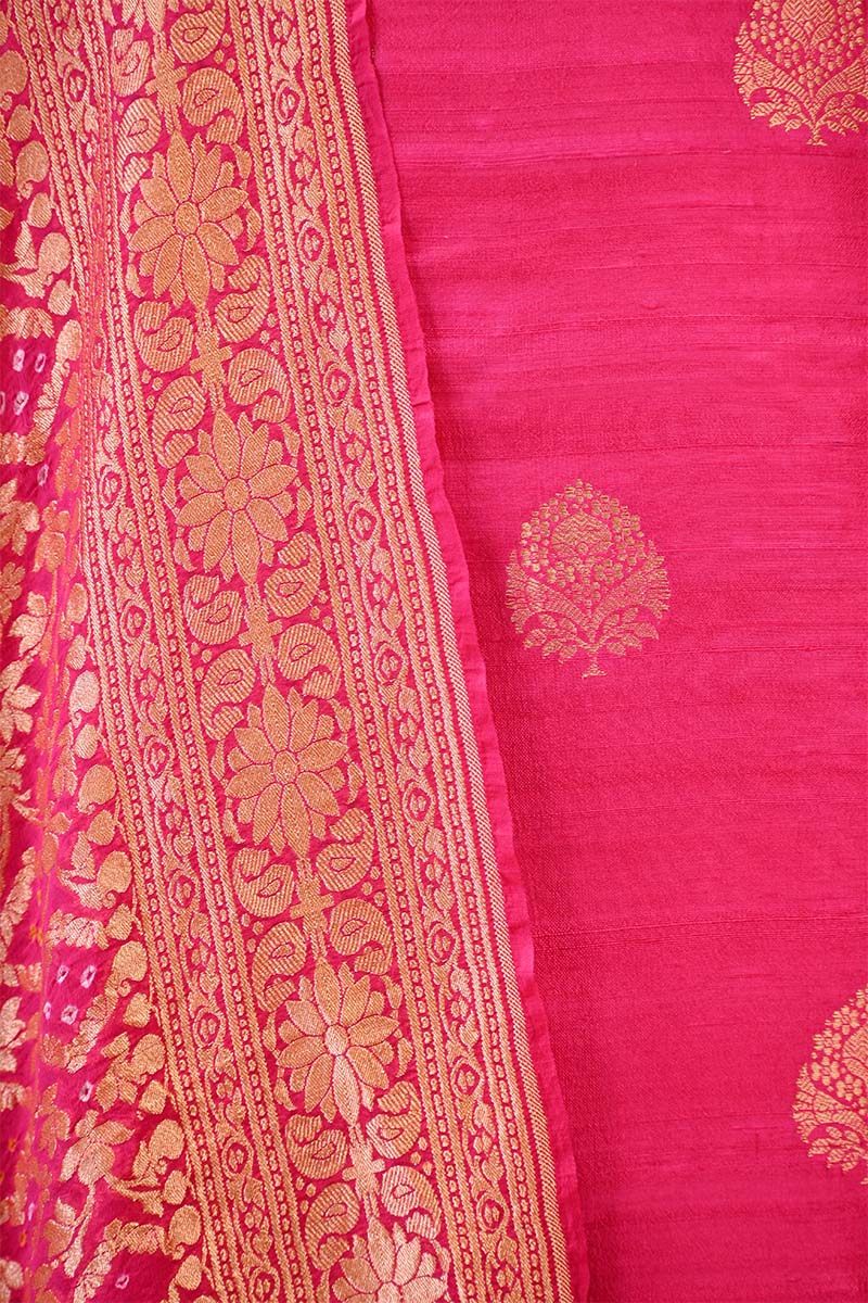 Pink Salwar Suit with Bandhani Banarasi Dupatta