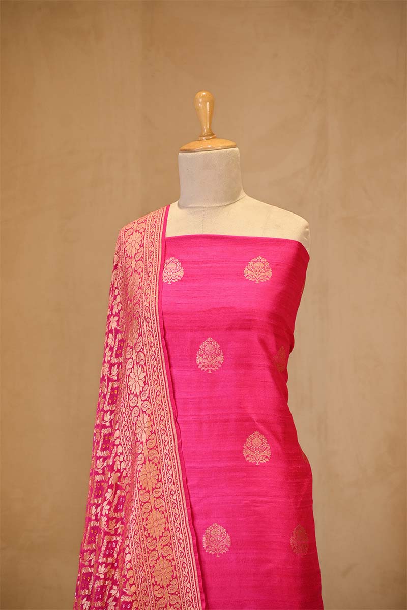 Pink Salwar Suit with Bandhani Banarasi Dupatta