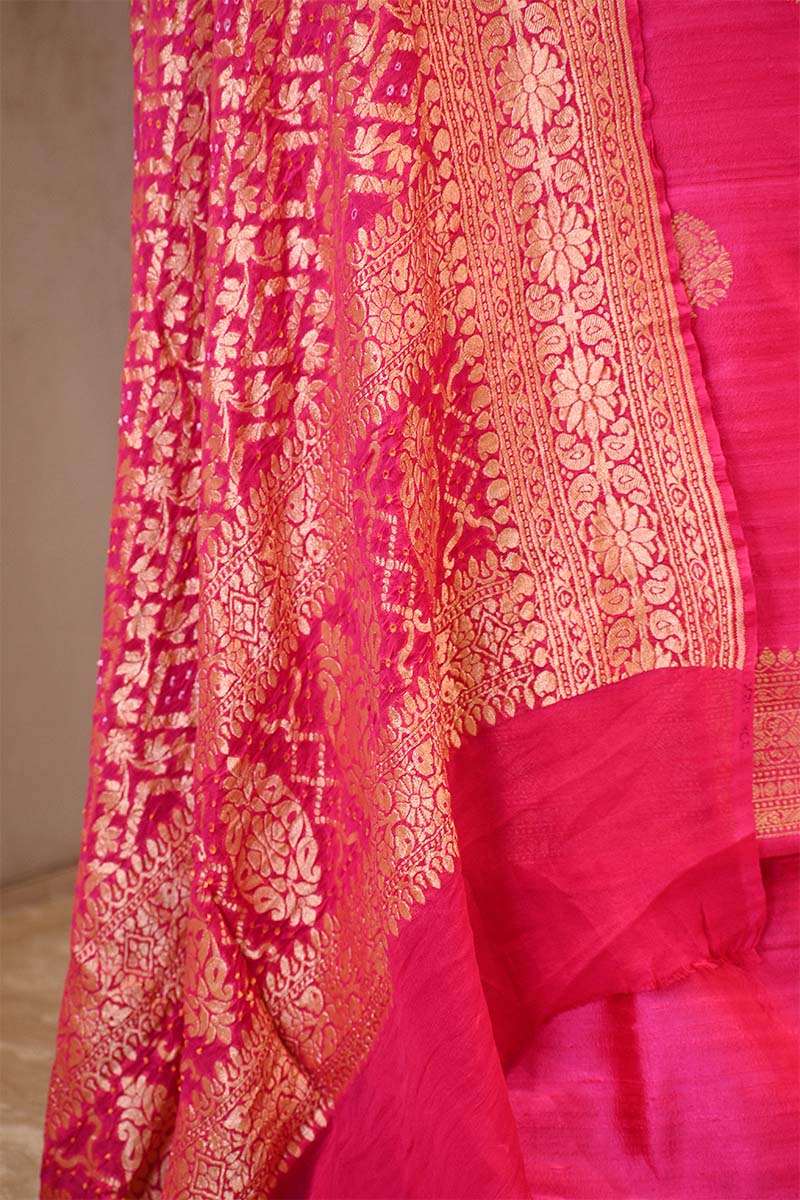 Pink Salwar Suit with Bandhani Banarasi Dupatta