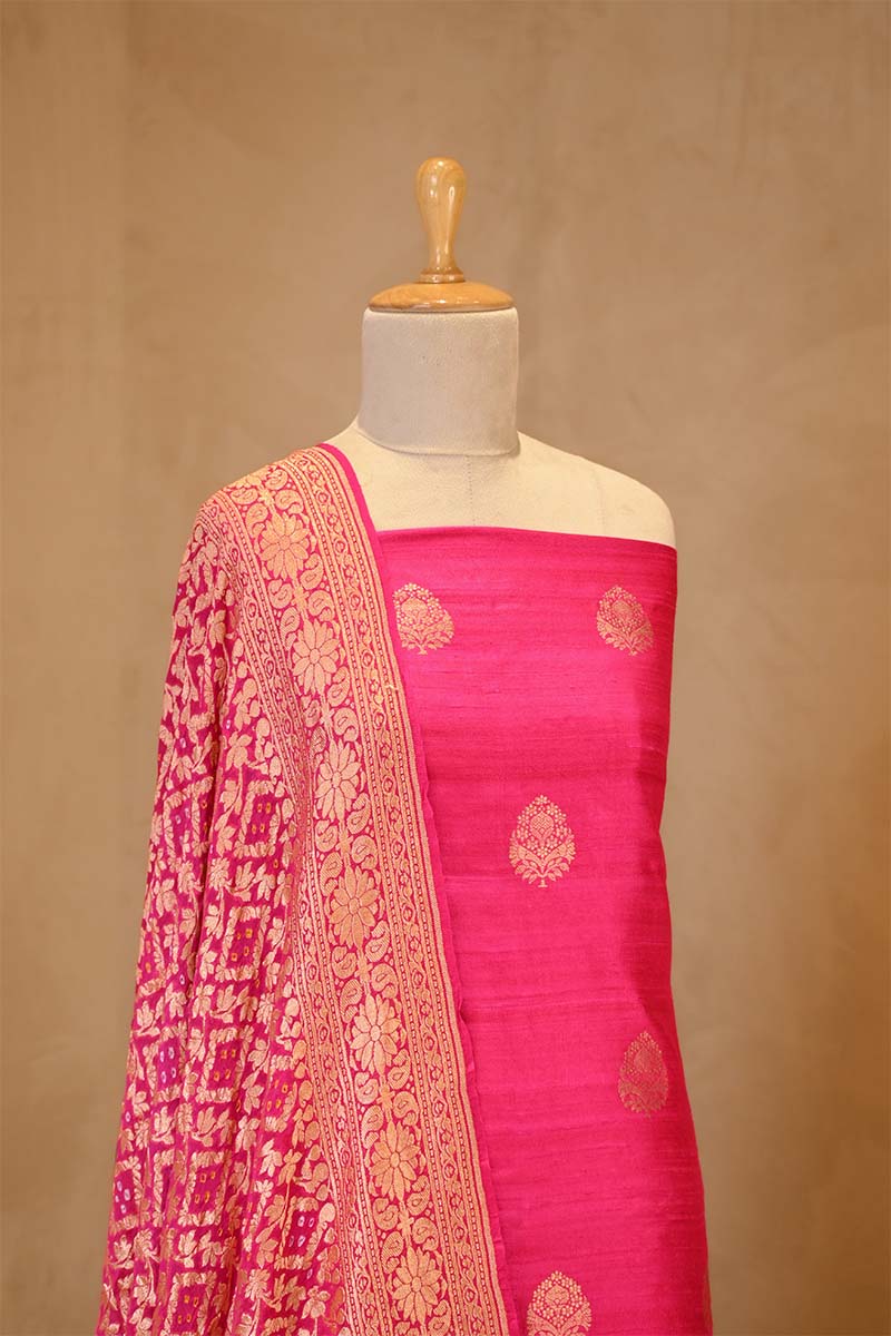 Pink Salwar Suit with Bandhani Banarasi Dupatta
