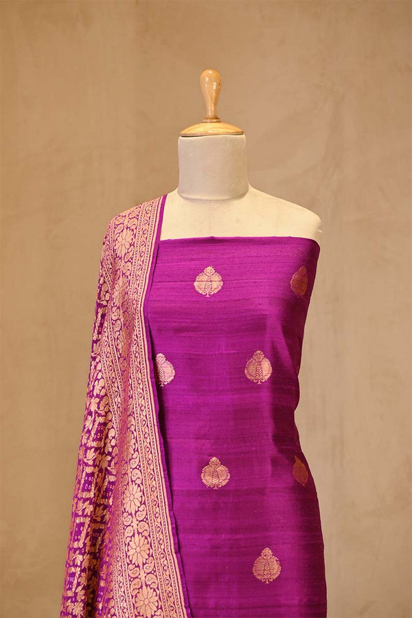 Purple Salwar Suit with Bandhani Banarasi Dupatta