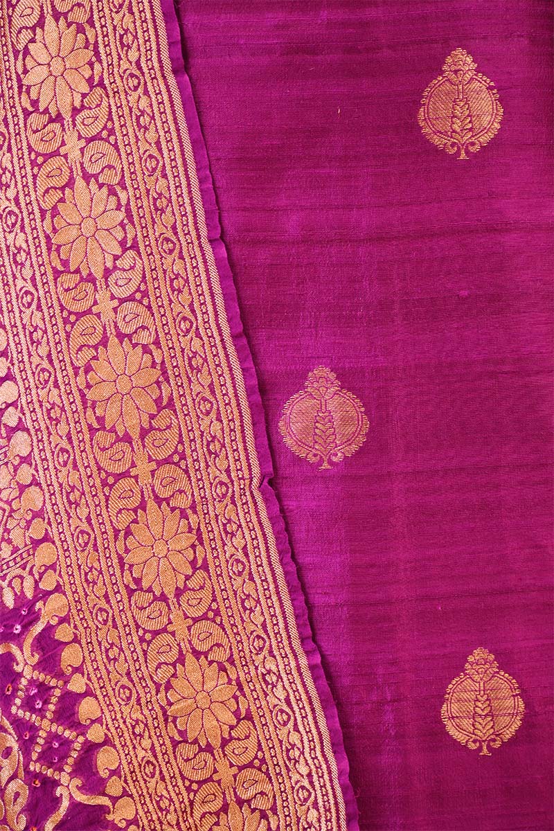 Purple Salwar Suit with Bandhani Banarasi Dupatta