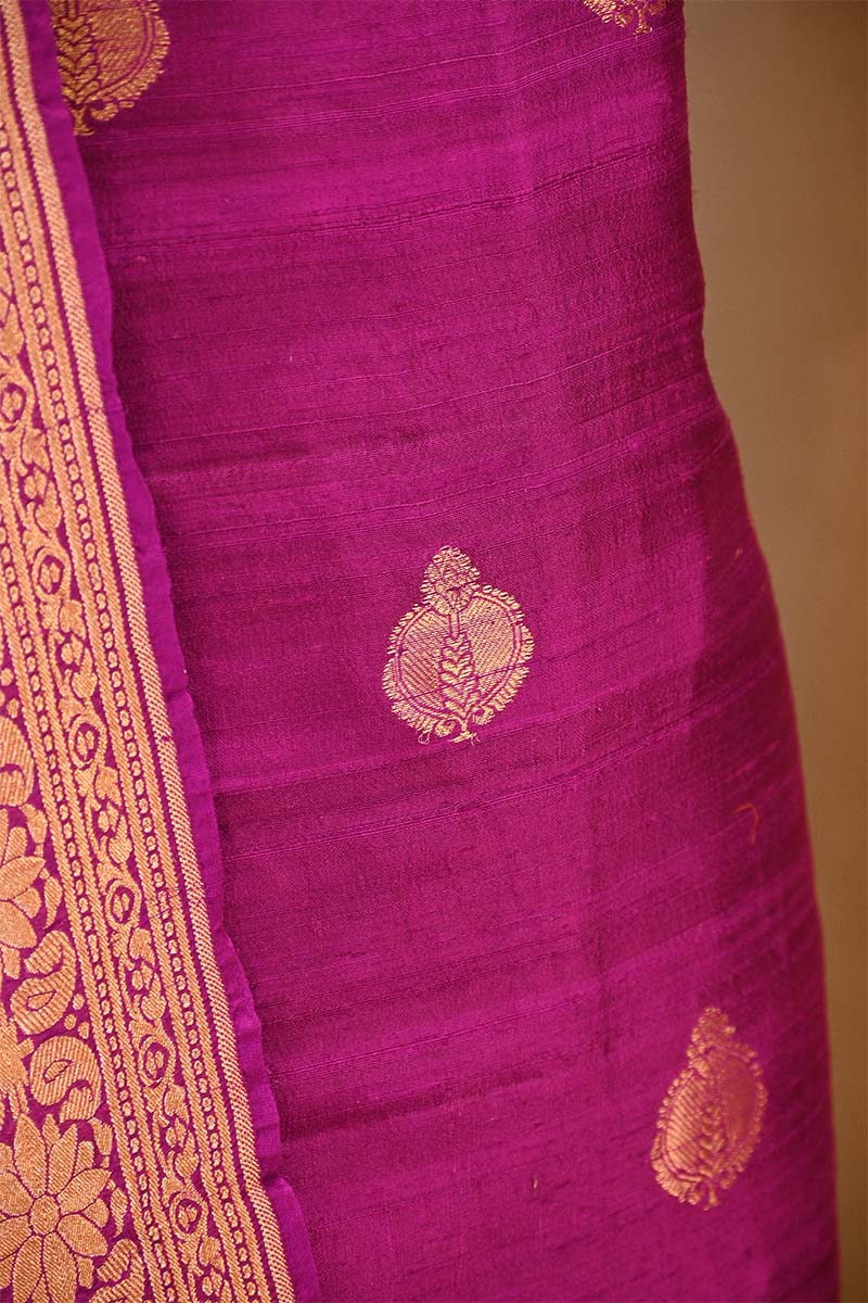 Purple Salwar Suit with Bandhani Banarasi Dupatta