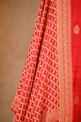 Red Salwar Suit with Bandhani Banarasi Dupatta