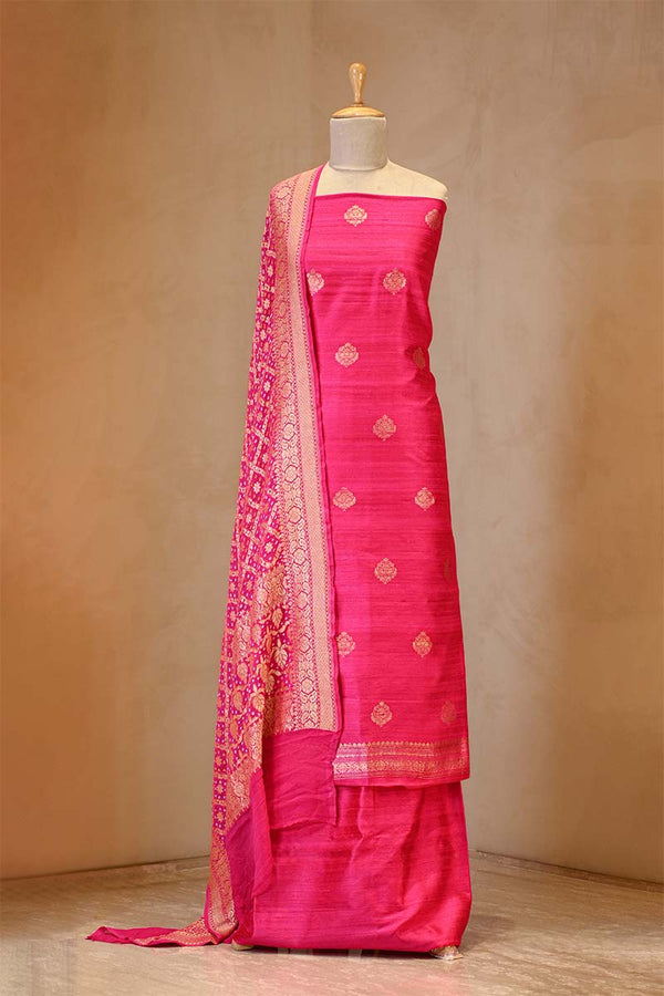 Pink Salwar Suit with Bandhani Banarasi Dupatta