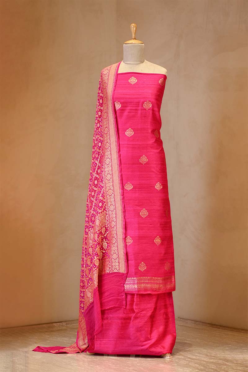 Pink Salwar Suit with Bandhani Banarasi Dupatta