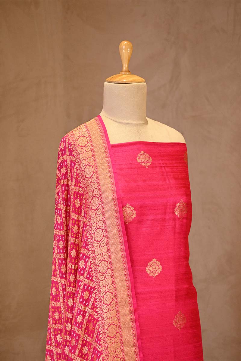 Pink Salwar Suit with Bandhani Banarasi Dupatta