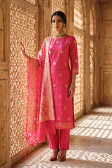 Pink Salwar Suit with Bandhani Banarasi Dupatta