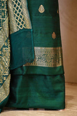 Green Salwar Suit with Bandhani Banarasi Dupatta