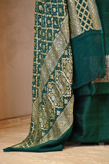 Green Salwar Suit with Bandhani Banarasi Dupatta