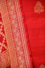 Red Salwar Suit with Shaded Bandhani Banarasi Dupatta