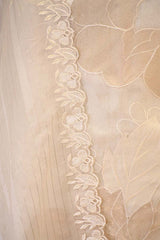 Off White Organza Silk Suit Set with Appliqué Work