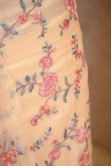 Off-White Organza Silk Salwar Suit with Emberoidered Dupatta