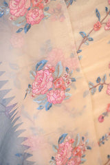 Off-White Organza Silk Salwar Suit with Emberoidered Dupatta