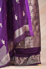 Wine Jacquard Suit Set in Katan Silk with Organza Dupatta