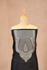 Karishma inspired Banarasi Silk Suit Set with Silver Zari Weaving