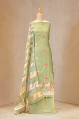Mint Green Pichwai Motif Suit Set with Organza Dupatta