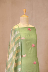 Mint Green Pichwai Motif Suit Set with Organza Dupatta