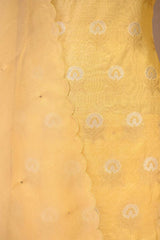 Butter Yellow Chanderi Silk Suit Set with Mirror Work Dupatta