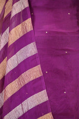 Magenta Purple Organza Silk Salwar Suit Set with Aari Handwork